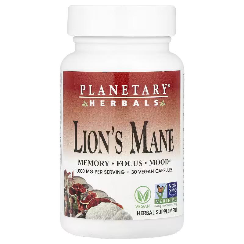 Левая грива Planetary Herbals Lion's Mane 1,000 мг