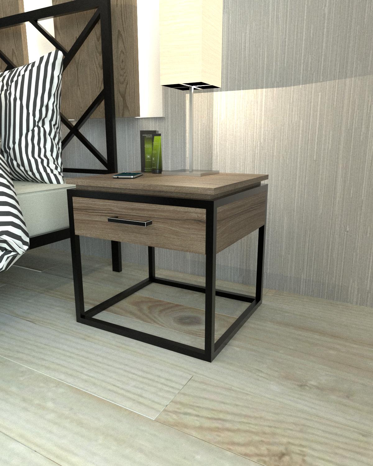 Тумба прикроватная EcoLoft Кубо DSP-1392-4 в стиле лофт (32196432)