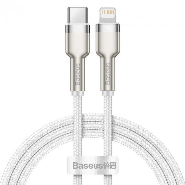 Кабель Baseus CATLJK-A02 Cafule Metal Cable Type-C to Lightning PD 20W 1 м White