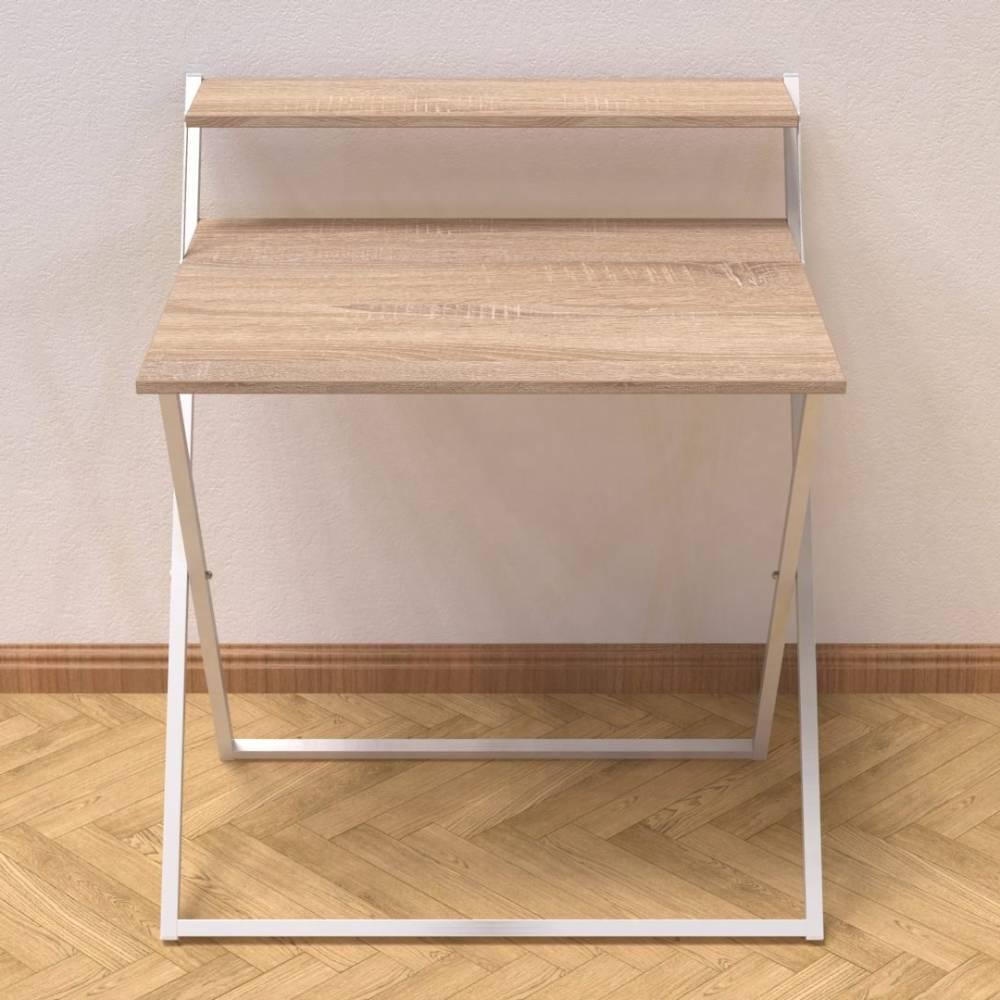 Стіл-трансформер Ferrum-decor Компакт 4 метал/ДСП 16 мм 750x790x720 мм Білий/Дуб Сонома (FRD-104700) - фото 1