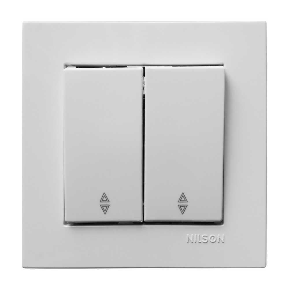 Вимикач двоклавішний Nilson Moda прохідний Білий (21112009)