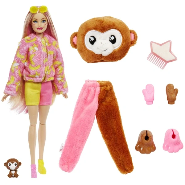 Лялька Barbie cutie reveal doll with monkey plush costume (1849432283) - фото 3