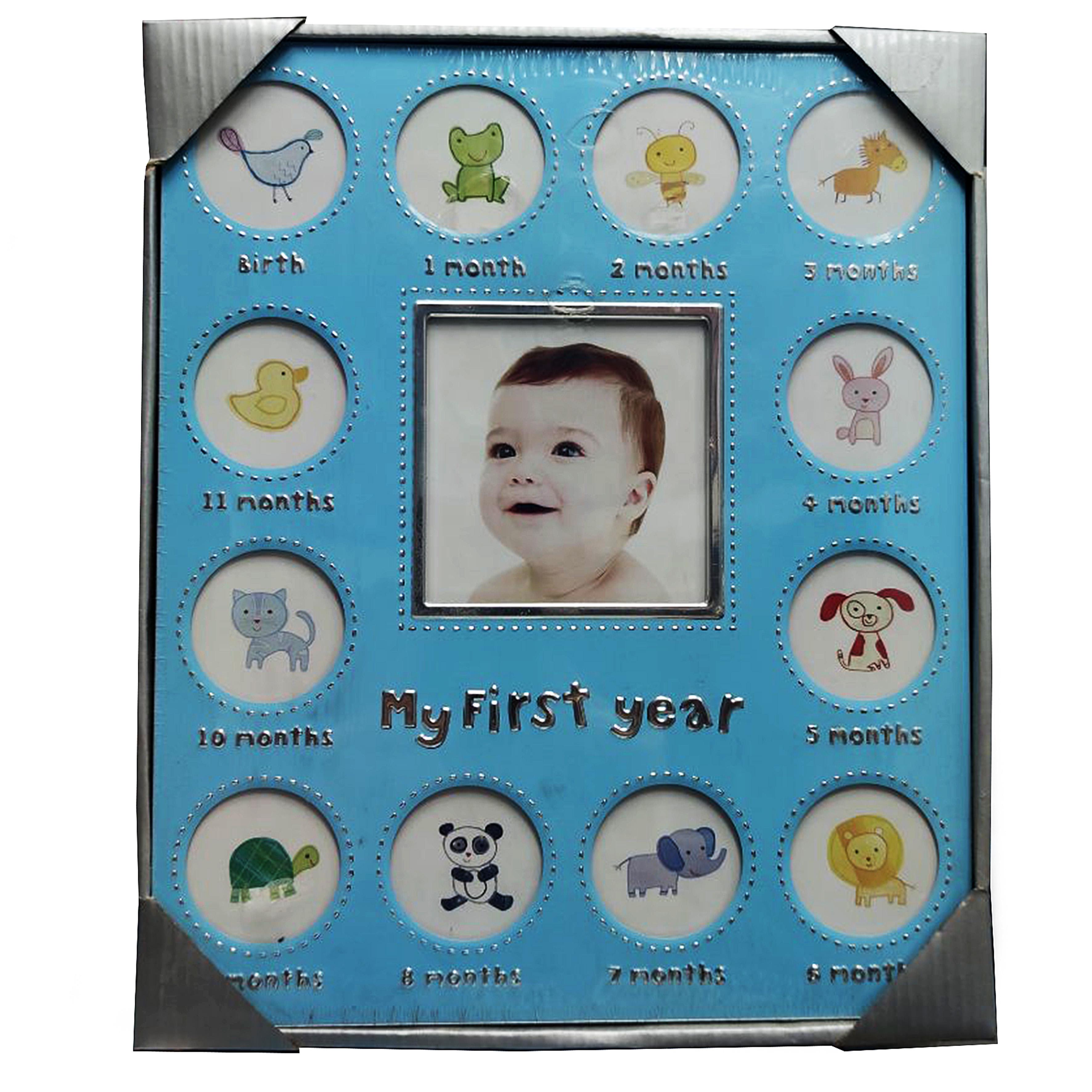 Фоторамка металлическая Baby 12 месяцев Голубой (4014)