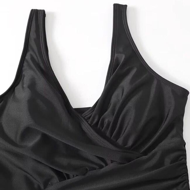 Купальник жіночий суцільний на високій посадці з утяжкою 5XL Чорний (00197) - фото 6 Купальник жіночий суцільний на високій посадці з утяжкою 5XL Чорний (00197) - фото 6