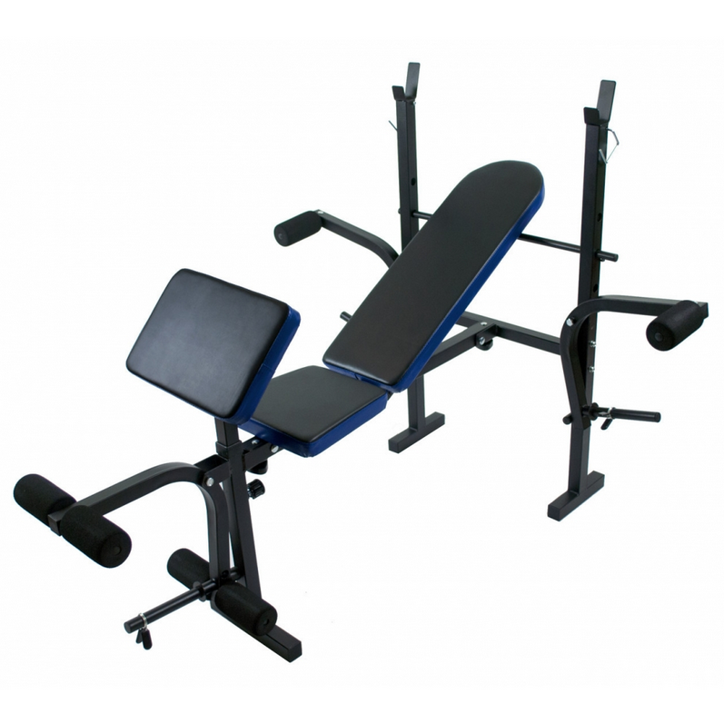 Тренировочный комплект 7F L310 со скамейкой штангой и гантелями 72 кг