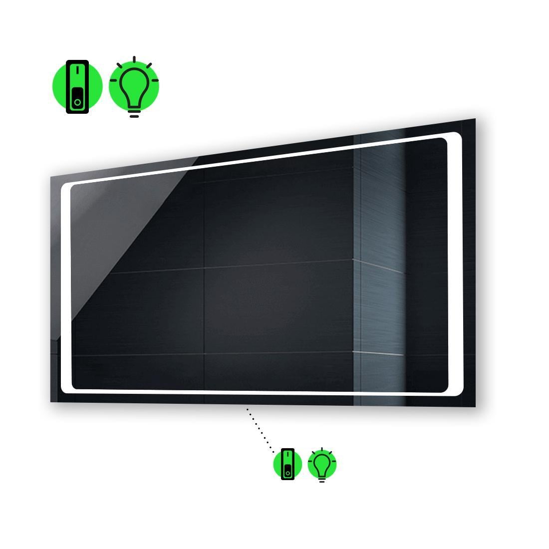 Зеркало с LED подсветкой Emma с механическим включателем 90x60 см (Emmag67)