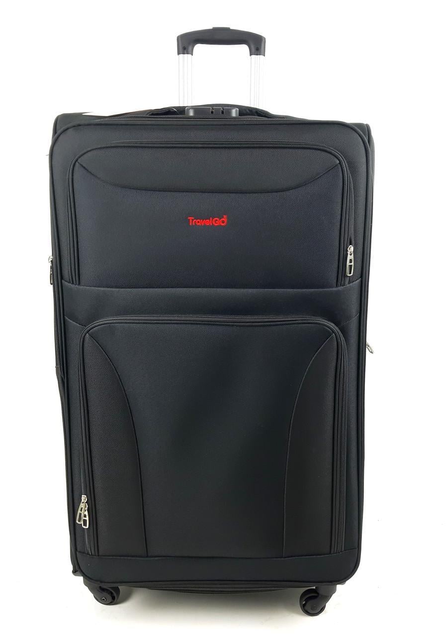 Чемодан из ткани GO Travel Гигант 86х50х32 см 130 л Черный (1530-1)