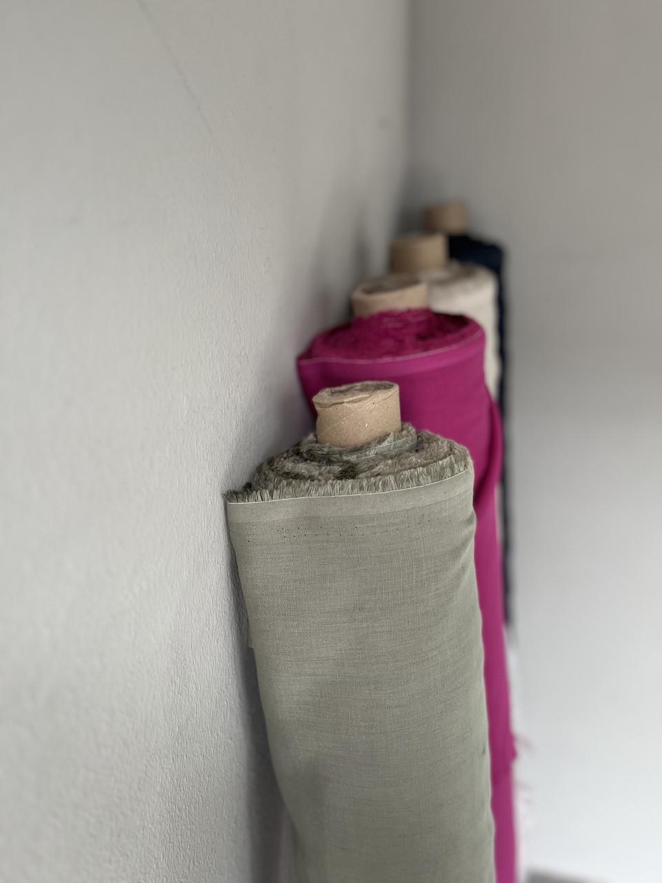 Ткань Linen Plus рубашечная льняная Светло-оливковый 138 - фото 5