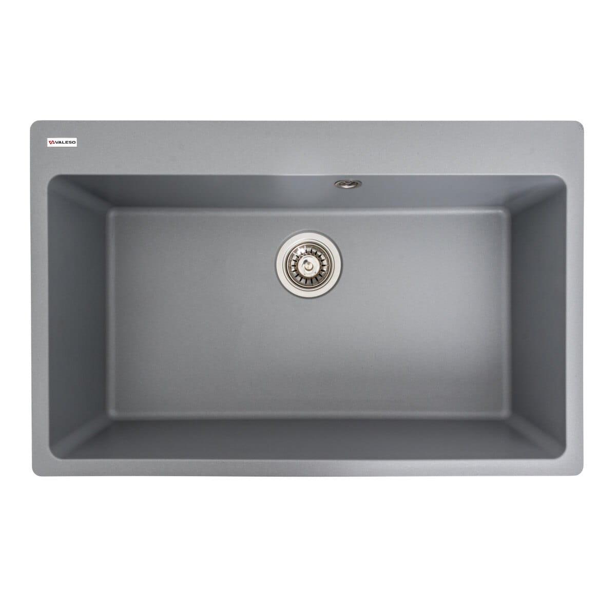 Мийка гранітна Valeso Bogema 780х500 врізна прямокутна Сірий металік матовий (PLTM-SP000047493)