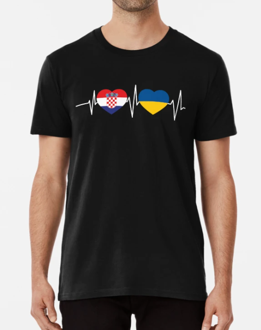 Футболка чоловіча патріотична Stedman з принтом Ukraine Croatia XXXL Чорний (УКР393-6)