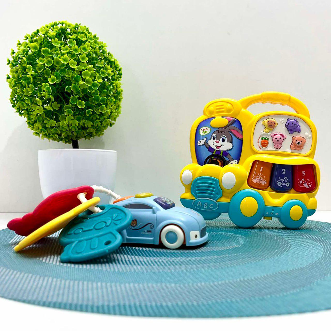 Набор игровой Limo Toy пианино/машинка/брелок музыка/звук/украинские стихи/свет Желтый (FT 0027)