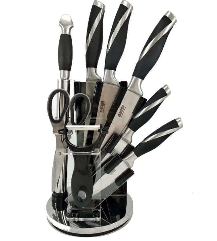 Набор кухонных ножей Benson BN-402 с подставкой 9 пр.