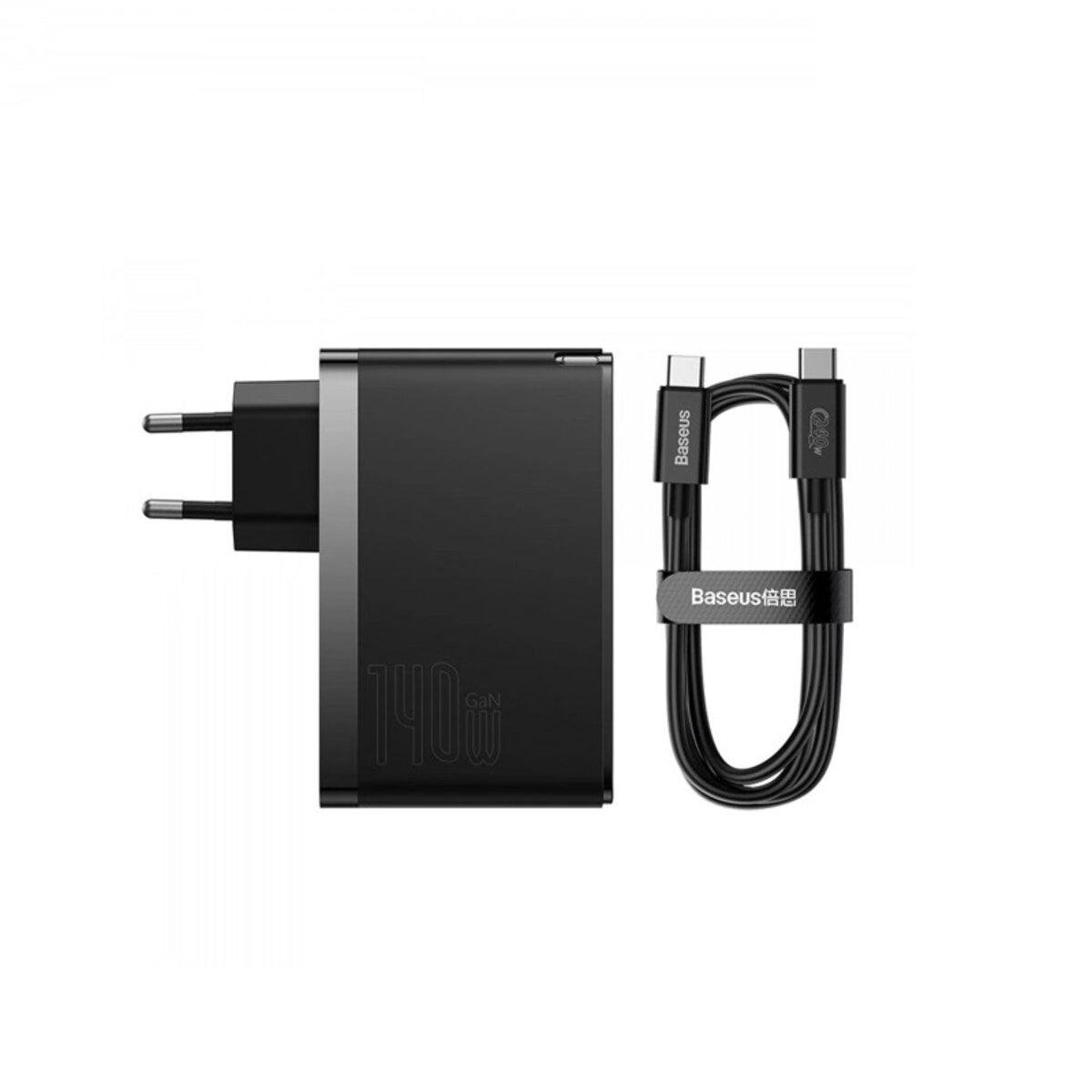 Зарядний пристрій BASEUS GaN5 Pro Fast Charger 2C+U 140 W EU Type-C 1 м Black (CCGP100201)