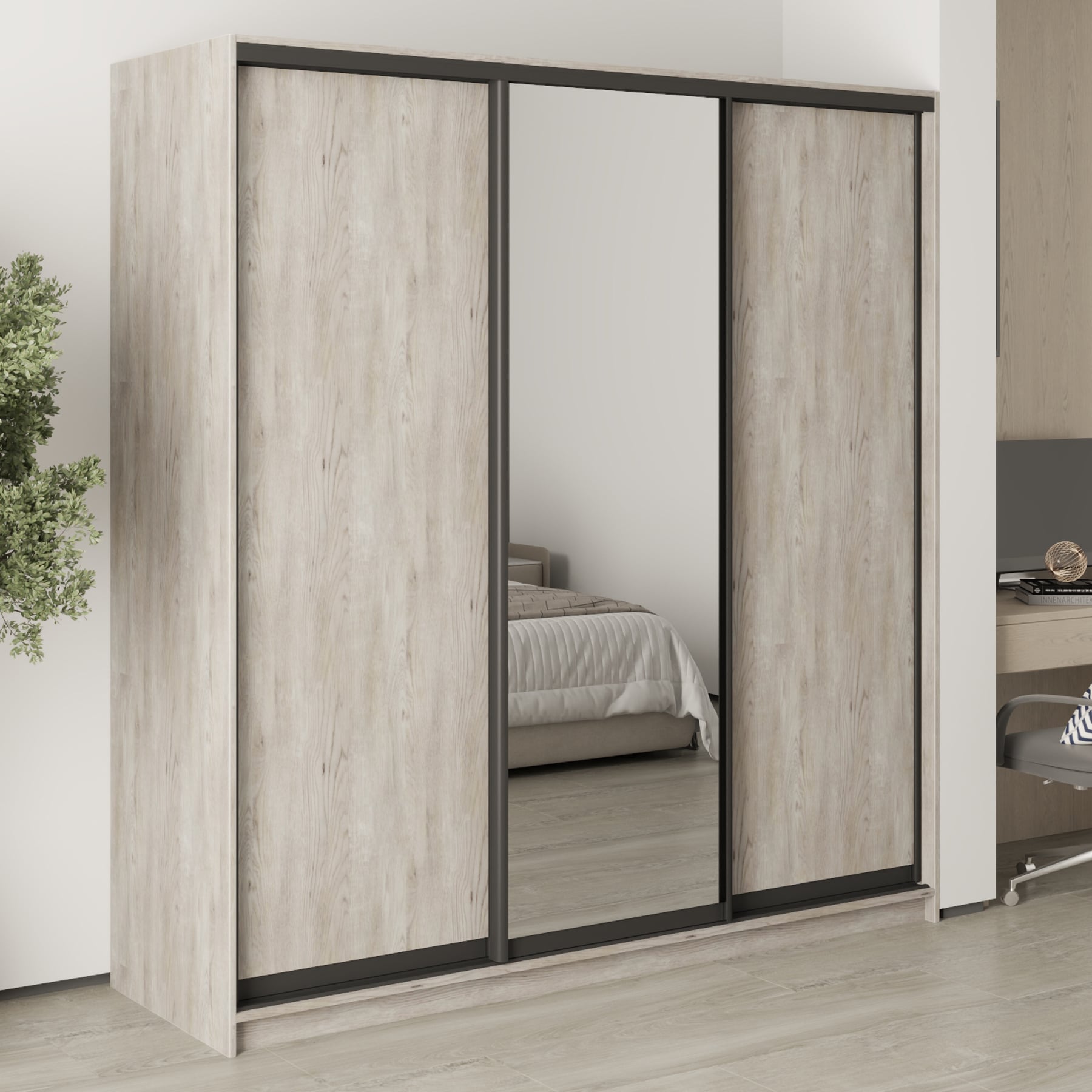Шкаф-купе трехдверный Mebel Star Стандарт BG MBS-8390 200х45х210 см Аляска серый (1007801) Шкаф-купе трехдверный Mebel Star Стандарт BG MBS-8390 200х45х210 см Аляска серый (1007801)