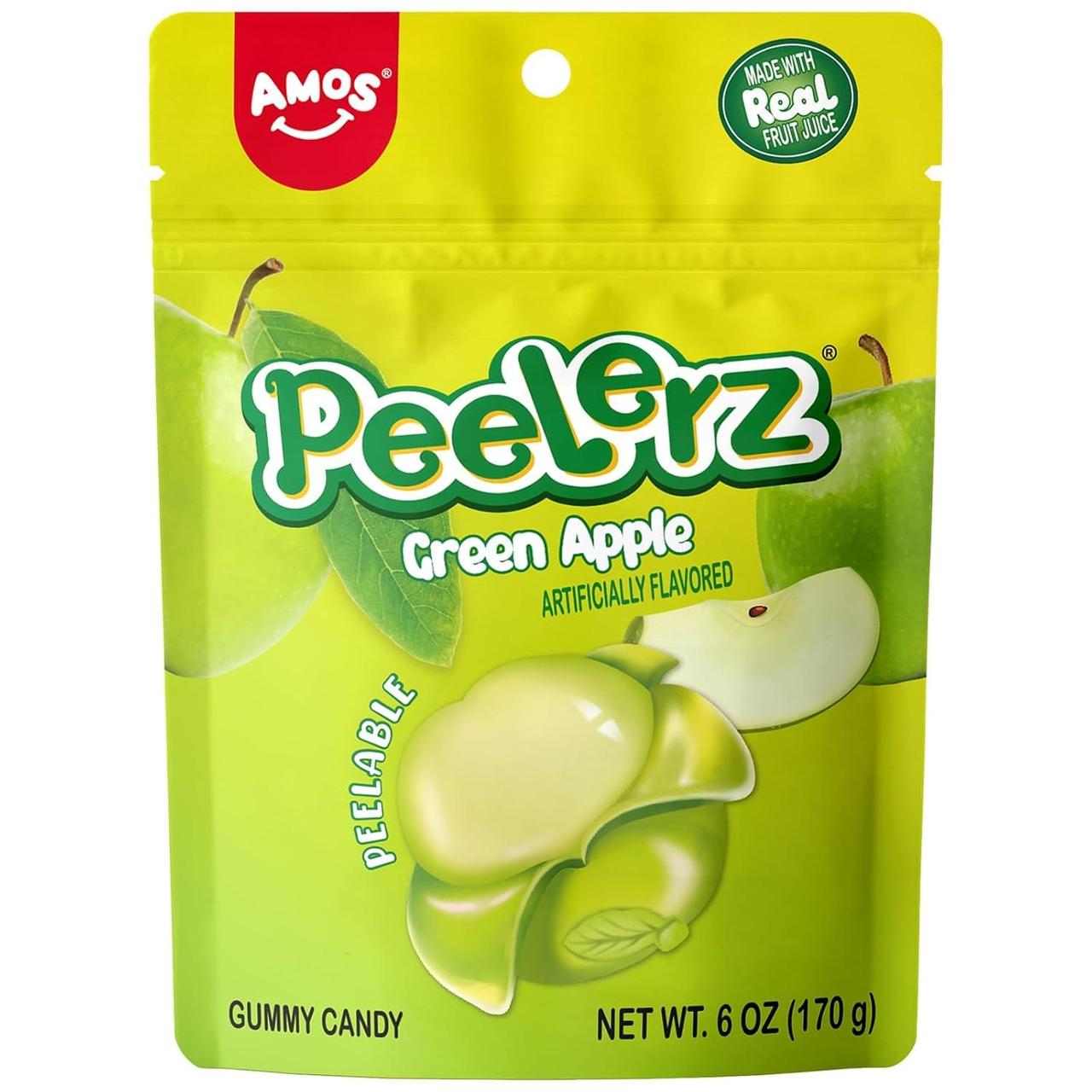 Цукерки желейні Amos Peelerz Peelable Green Apple Gummy Candy 170 г (2964388674)