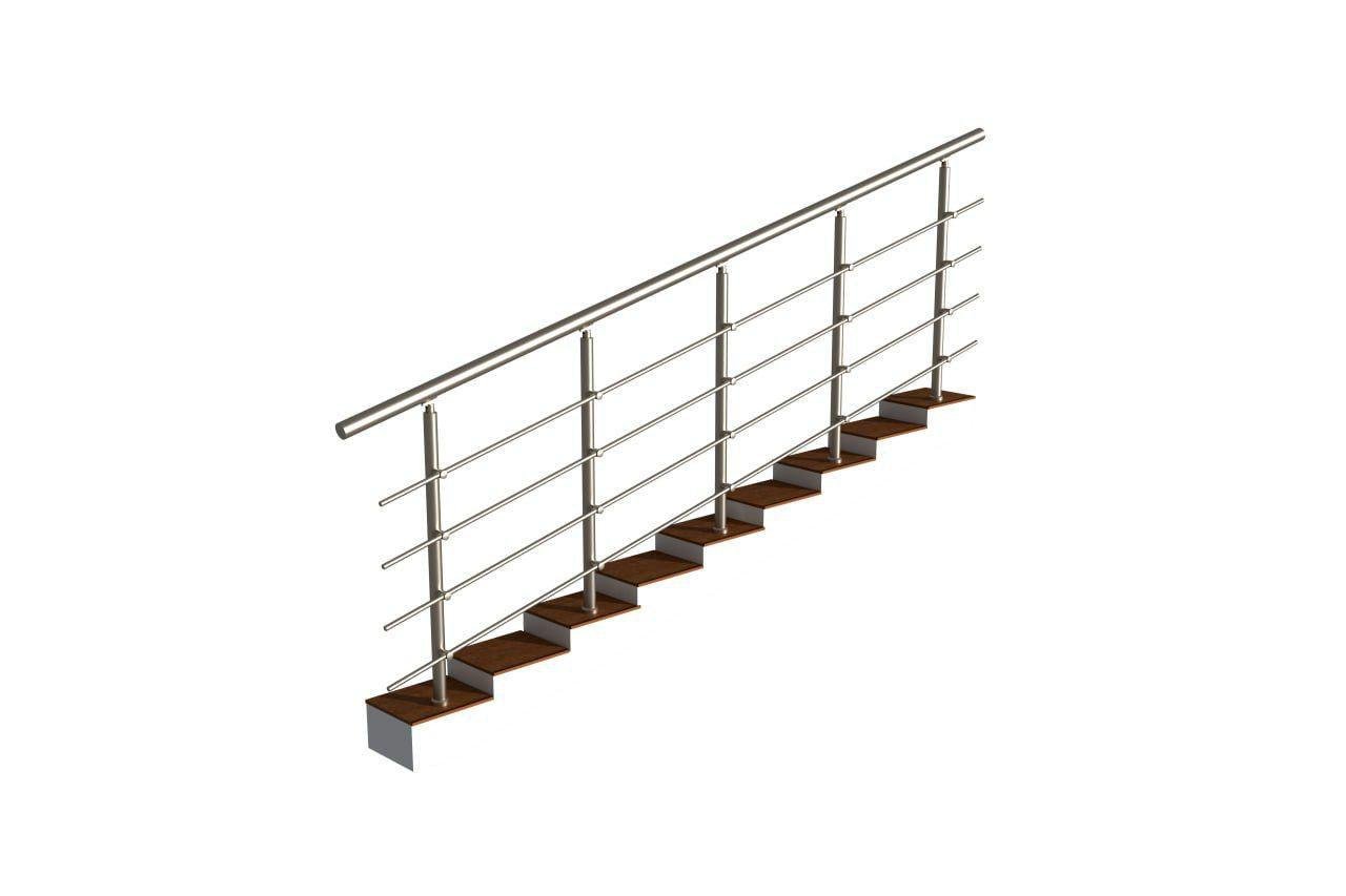 Комплект алюмінієвих поручнів з розбірними леєротримачами L 4 м на 4 леєра (24479966)