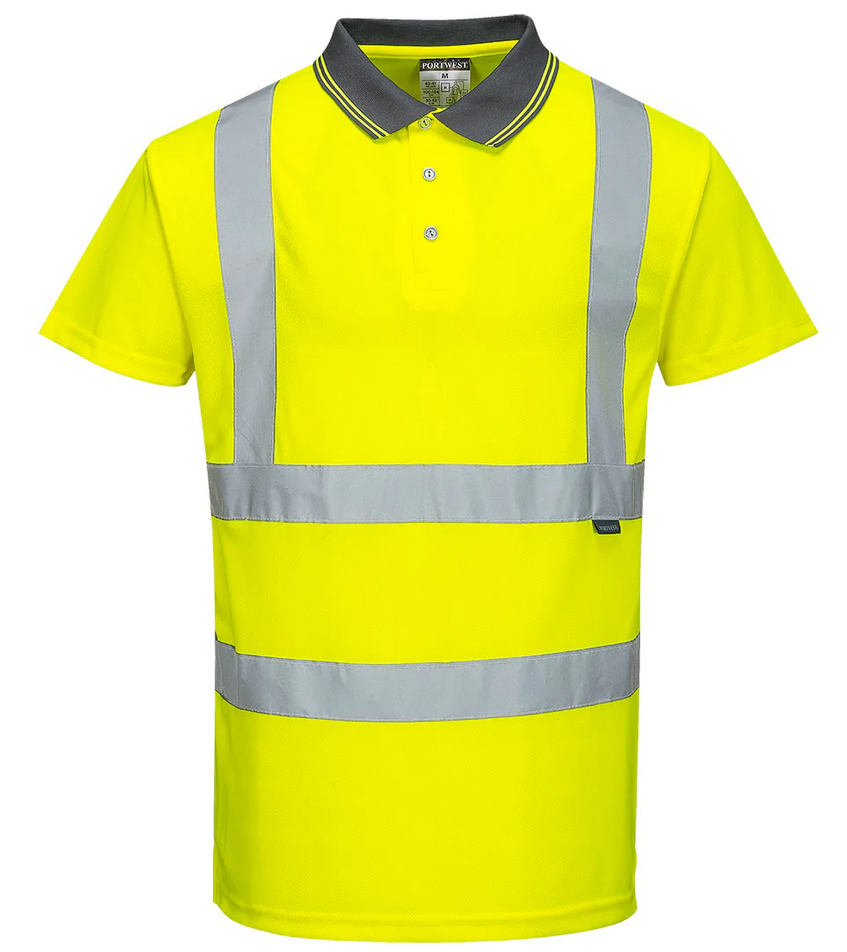 Футболка-поло сигнальная PORTWEST S477 Hi Vis Short Sleeve Polo Shirt L Желтый (S477YERL) - фото 1