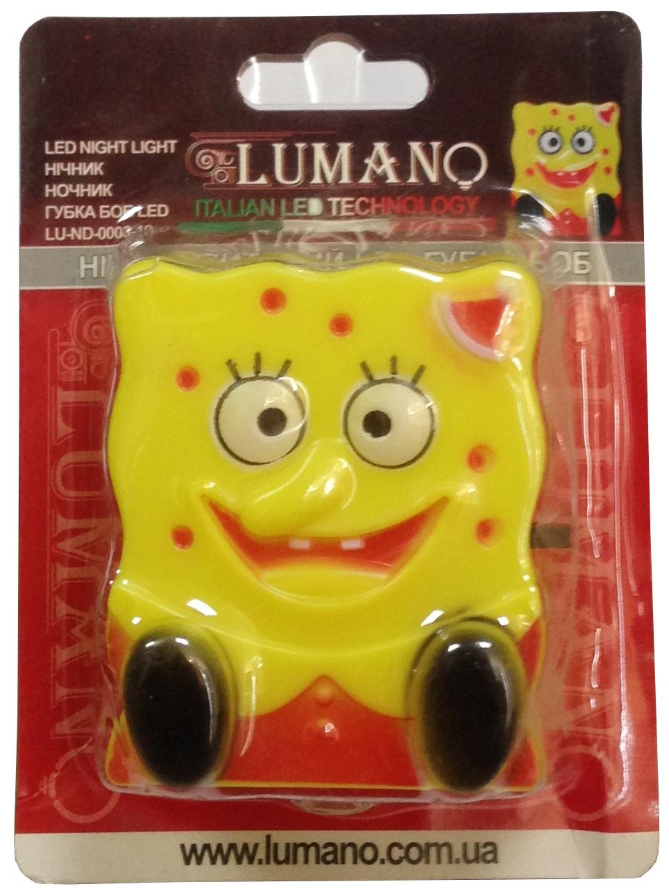 Нічник дитячий LED Lumano Губка Боб 1,0W (LU-ND-0003-19) Нічник дитячий LED Lumano Губка Боб 1,0W (LU-ND-0003-19)