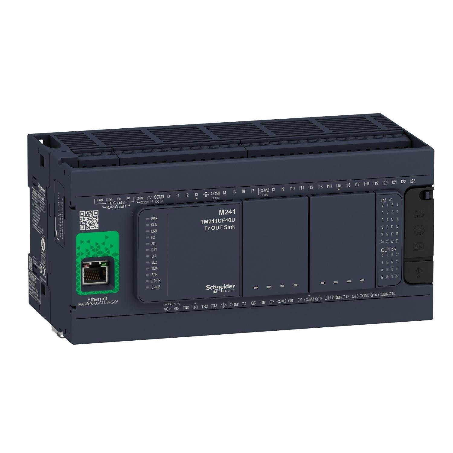 Контроллер логический Schneider Electric Modicon M241 40 входов/выходов 240V AC реле 2xRS485 EtherNet (TM241CE40R) Контроллер логический Schneider Electric Modicon M241 40 входов/выходов 240V AC реле 2xRS485 EtherNet (TM241CE40R)