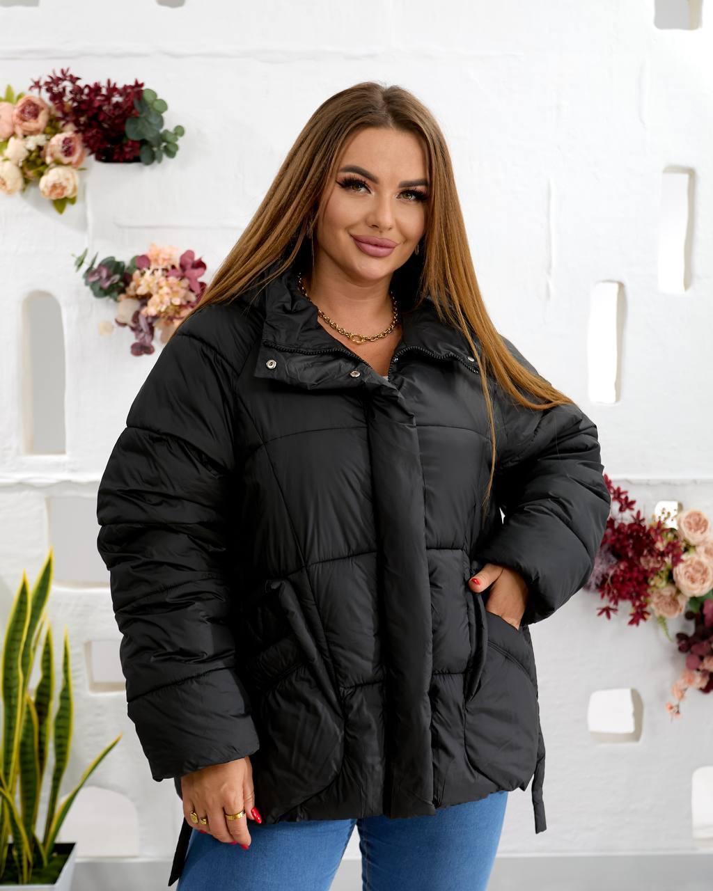 Куртка-пуховик женская зимняя до -20°С 3XL Черный (OV-9623BL-3XL) - фото 10