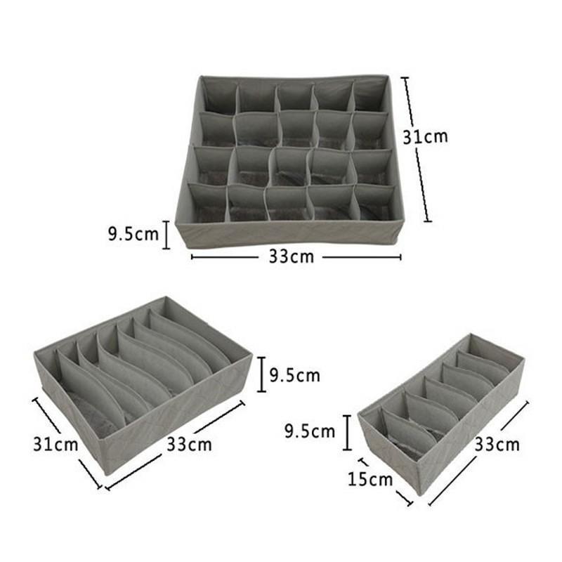 Набір органайзерів для білизни Supretto 3 шт Сірий - фото 2 Набір органайзерів для білизни Supretto 3 шт Сірий - фото 2