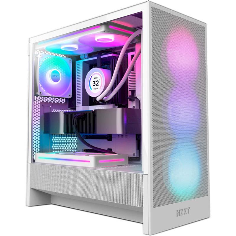 Корпус для ПК NZXT H5 Flow RGB Midi-Tower PSU E-ATX/ATX/MicroATX/Mini-ITX RGB White (CC-H52FW-R1)