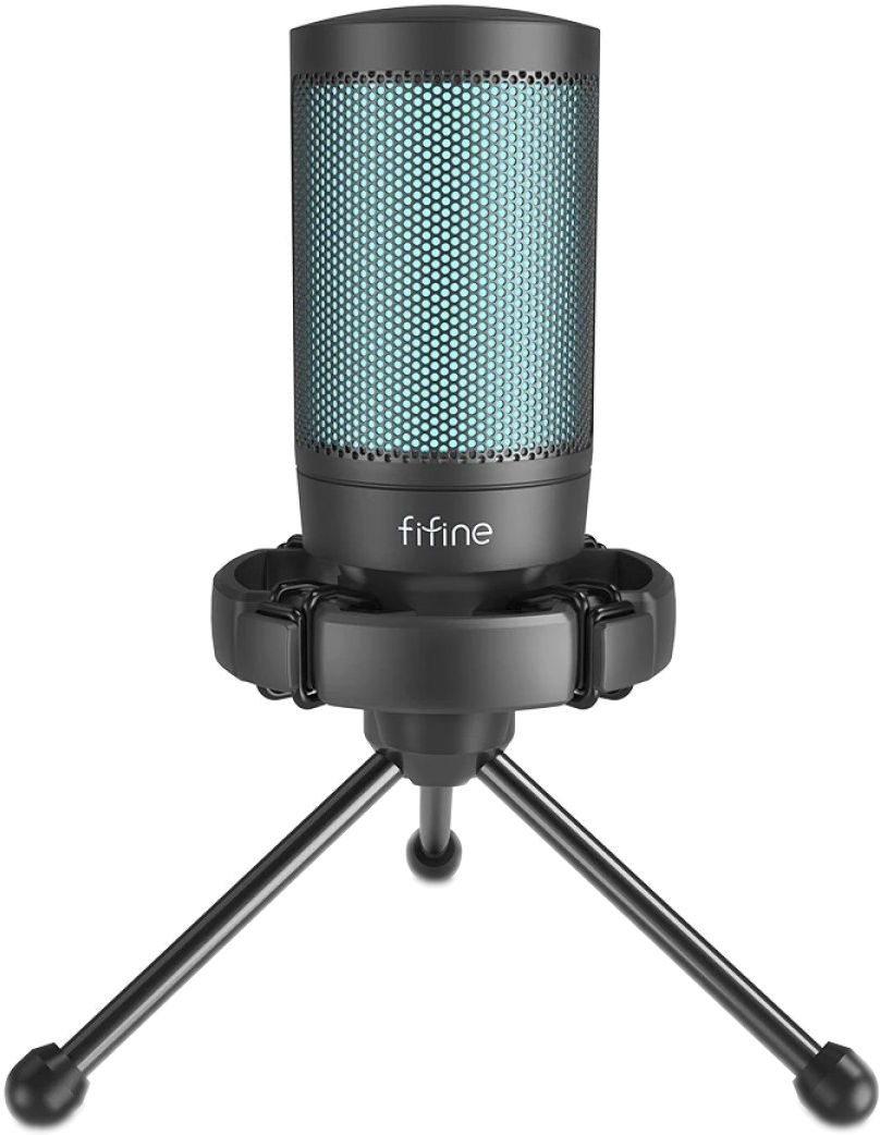 Микрофон Fifine A2 конденсаторный для стримов и гейминга USB с подсветкой RGB Черный (29163822) Микрофон Fifine A2 конденсаторный для стримов и гейминга USB с подсветкой RGB Черный (29163822)