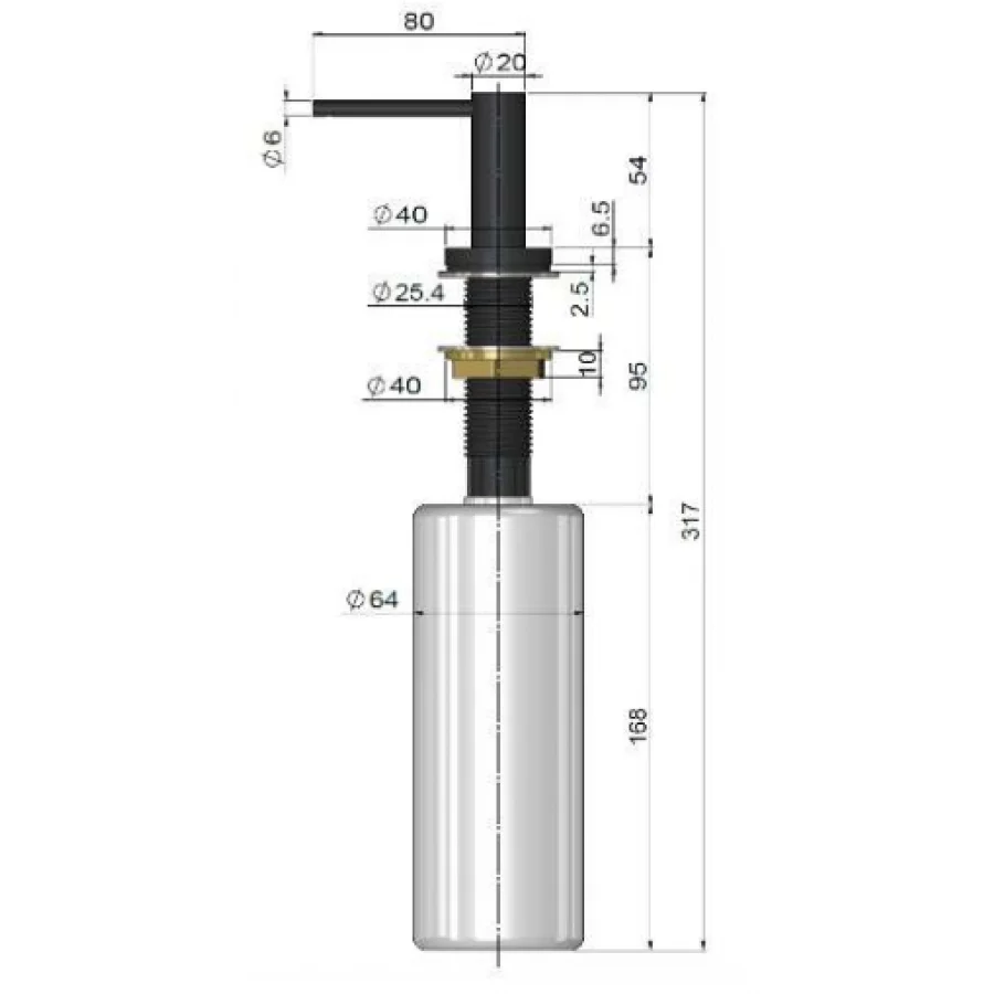 Дозатор миючого засобу LEOMIKAO SAKURA BK Чорний матовий (260313) - фото 6 Дозатор миючого засобу LEOMIKAO SAKURA BK Чорний матовий (260313) - фото 6