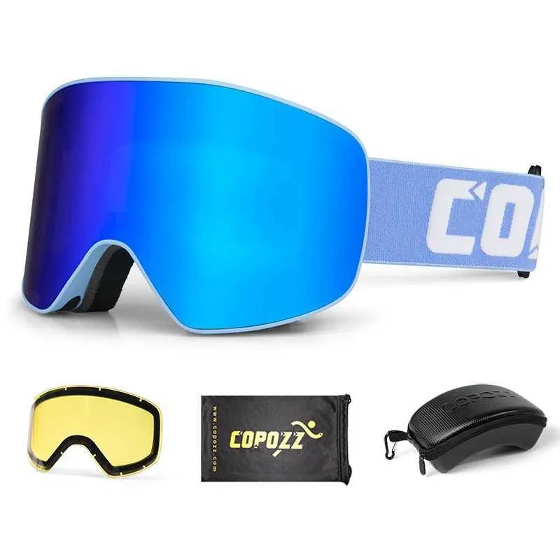 Маска гірськолижна Copozz GOG-2919 Anti-Fog Ski Unisex магнітна захист від ультрафіолету Blue (60607)