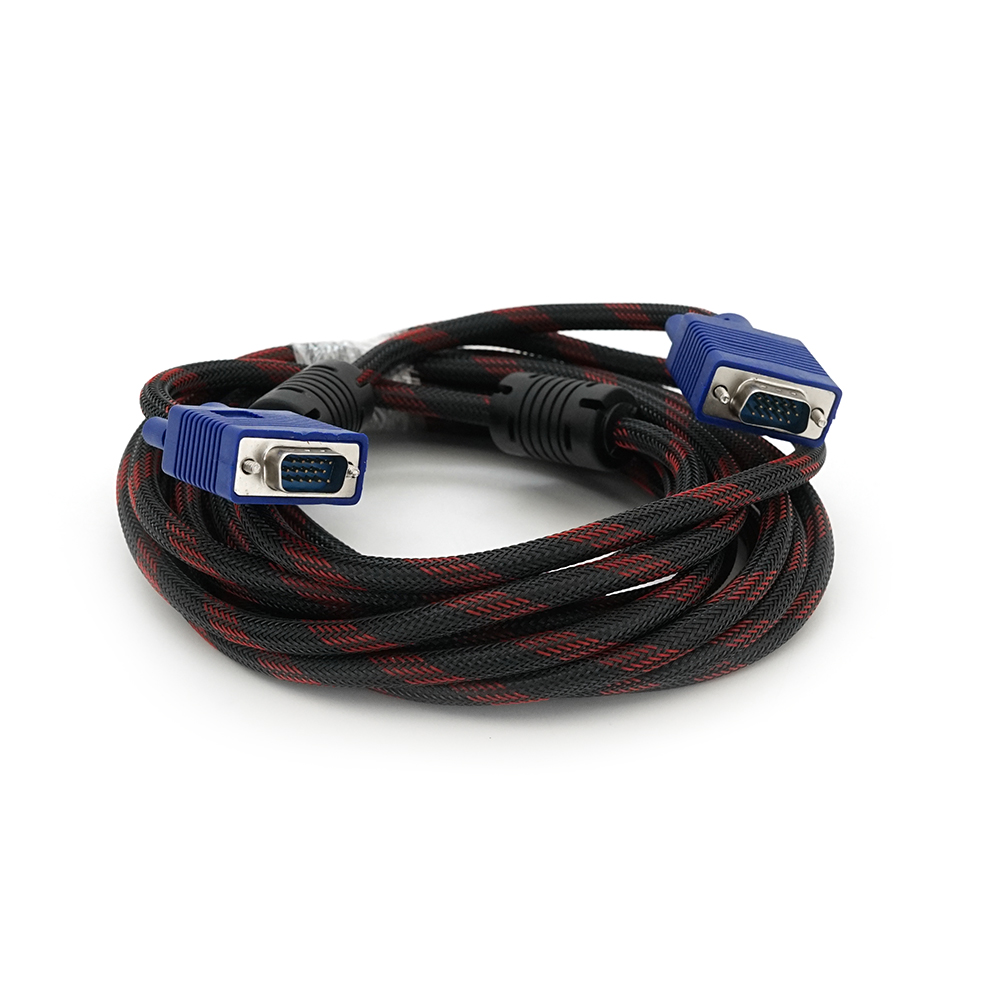 Кабель VGA профессиональный Merlion 3 и 4 D 8,2 мм фильтры защиты от помех 5 м Черный (YUT_V8397)