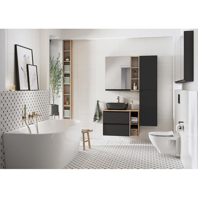 Умивальник на стільницю накладний прямокутний LARGA 50x38 см Антрацит (K677-013) - фото 3 Умивальник на стільницю накладний прямокутний LARGA 50x38 см Антрацит (K677-013) - фото 3