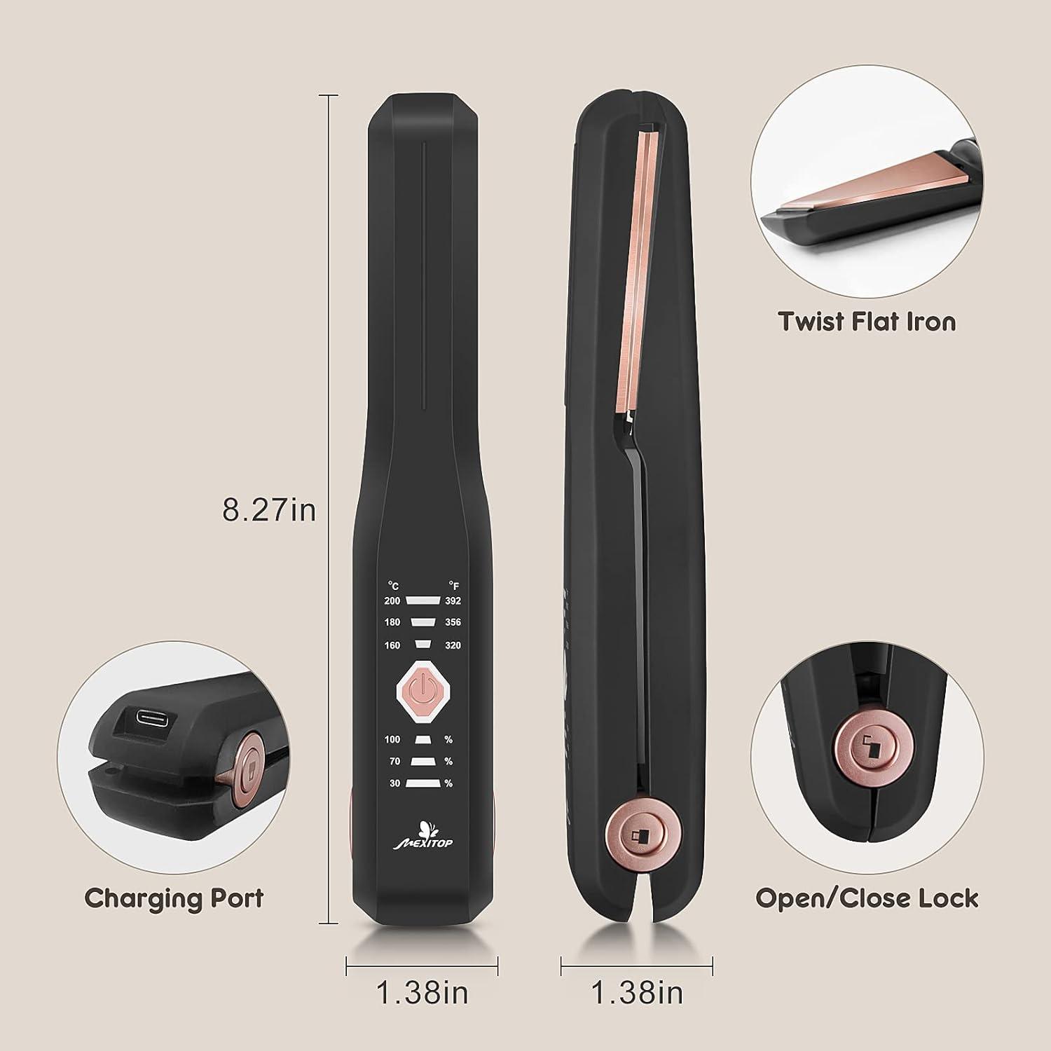 Выпрямитель беспроводной MEXITOP Twist Flat Iron 2в1 керамический для волос - фото 3