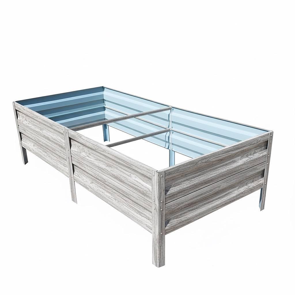 Грядка оцинкована SIMBUD 1х2х0,4 м Білий дуб 3д