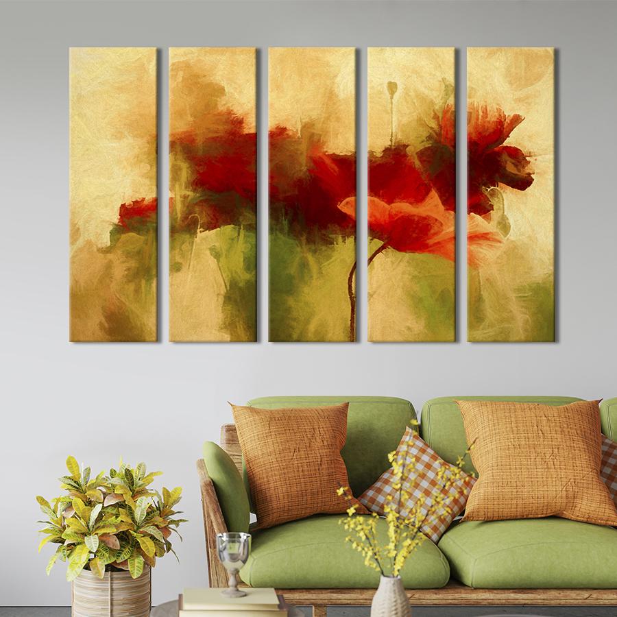 Картина на холсте Акварельные дикие маки 132x80 см (970-51)