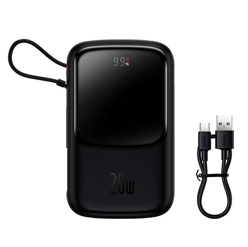 Зарядное устройство BASEUS Qpow Pro Digital Display Fast Charge Power Bank 10000 мАч/USB/Type-C/Lightning/20 Вт/5 А/PD/QC (24500)