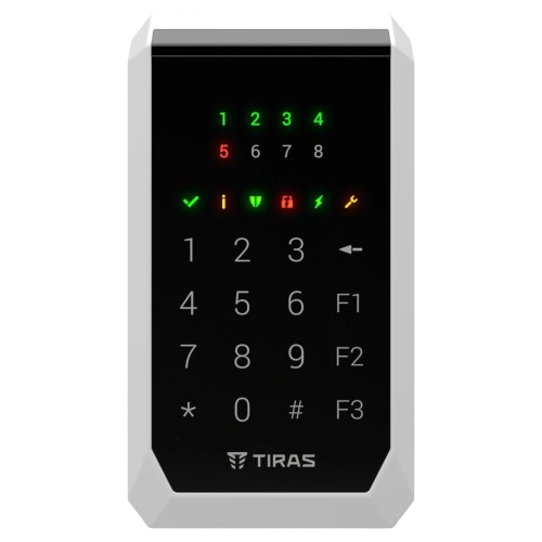 Клавиатура сенсорная светодиодная TIRAS K-PAD8 до 1000 м 8 индикатора зон Черный (32e5df23) - фото 2