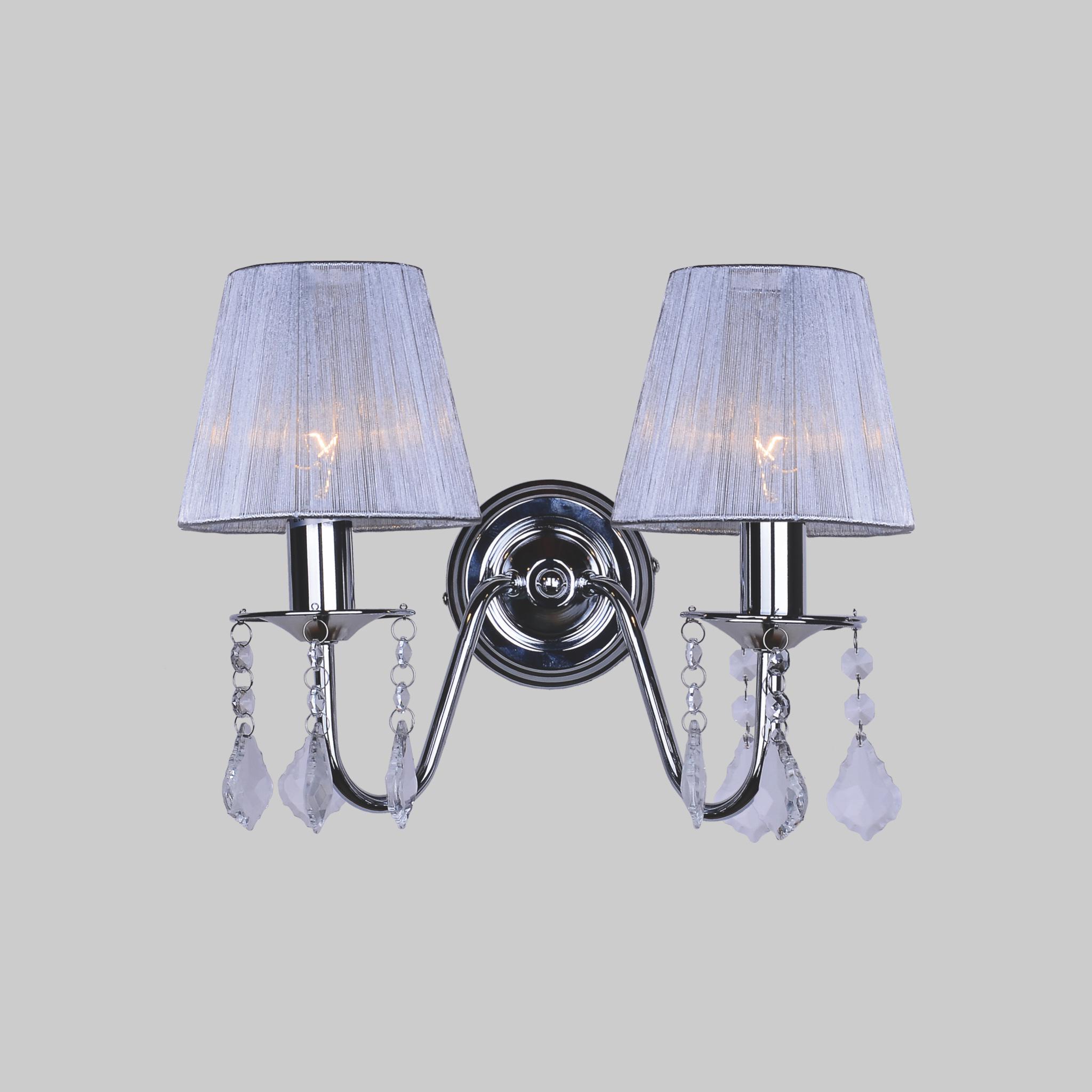 Бра Classic с серебряными плафонами на 2 лампы Хром