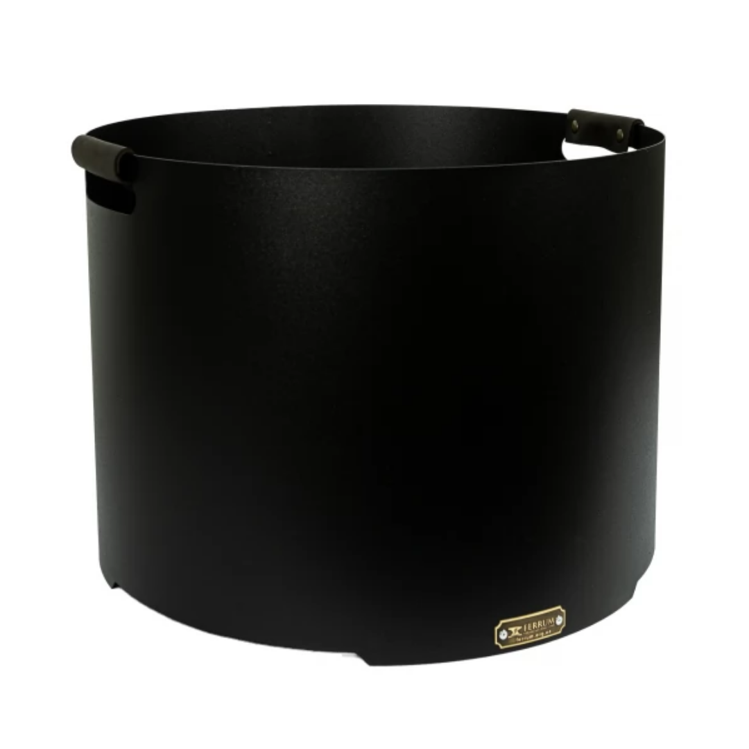 Корзина дровяная cтальная Ferrum Бочка с ручкой из натуральной кожи (28733207)
