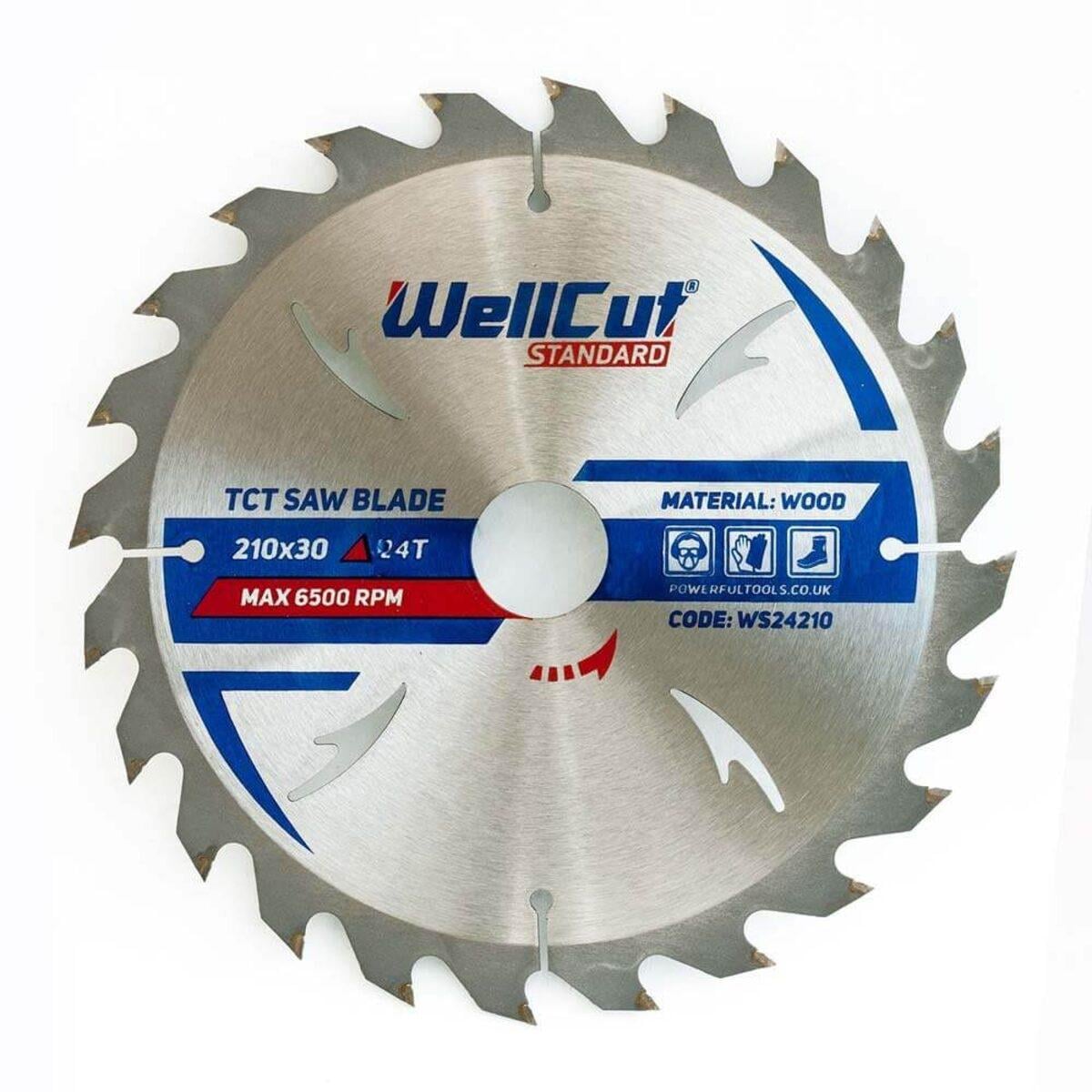 Пильный диск по дереву WellCut Standard 210х30 мм 24Т 50 шт. (018046)