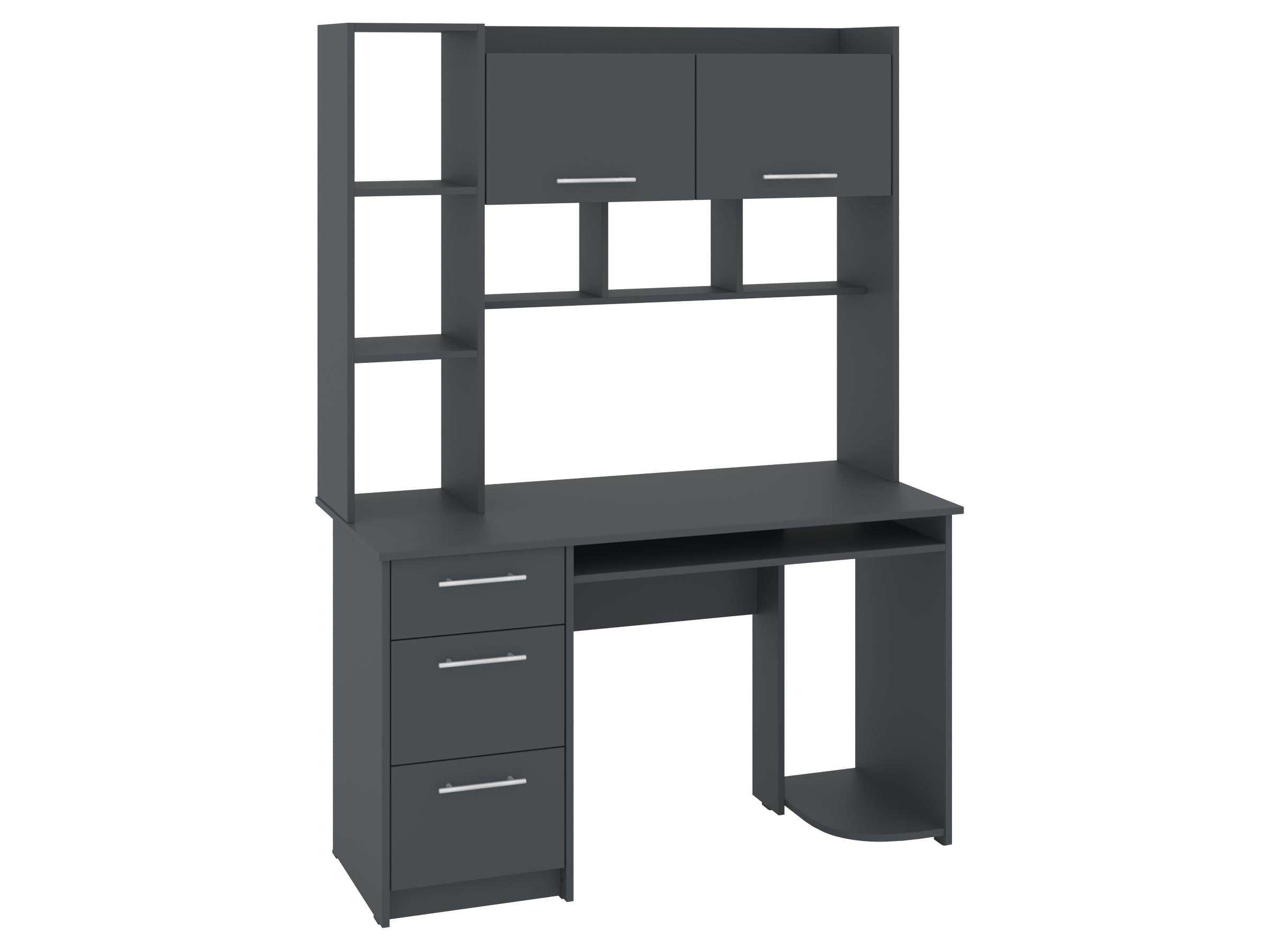 Письменный стол PEHOTIN Флекс 130х60х75/180 см Антрацит (PN-101644)
