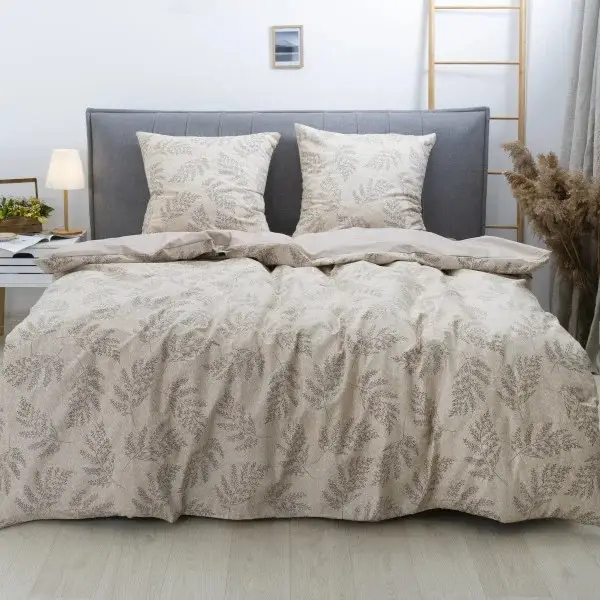 Комплект постельного белья Viluta с узором ранфорс премиум евро 220x240 см Бежевый (PB-456-A-603)