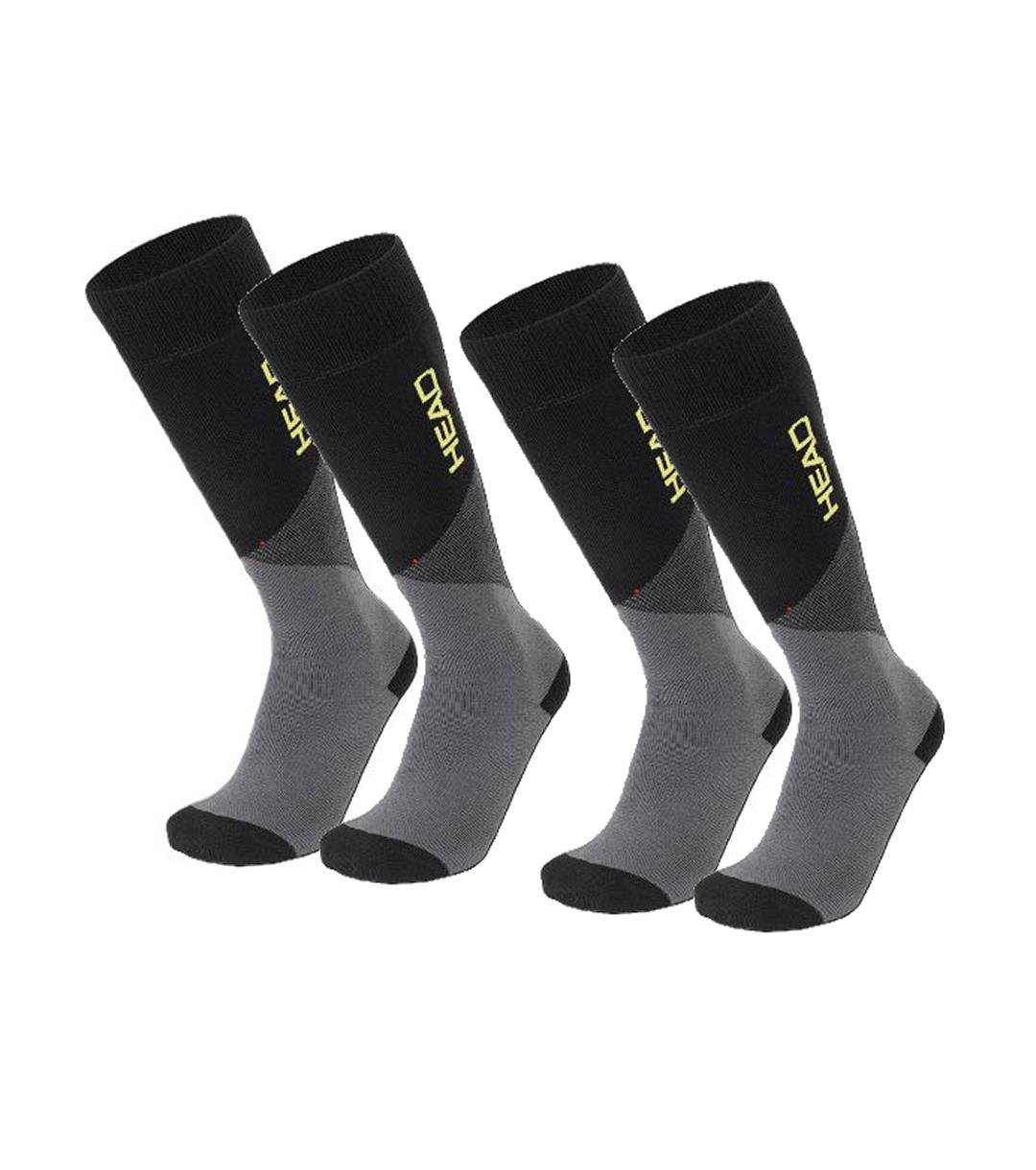 Набор носков горнолыжных Head Active Ski Socks 2 пары L р. 43-46 Black/Lime (16824-3001O03-L)