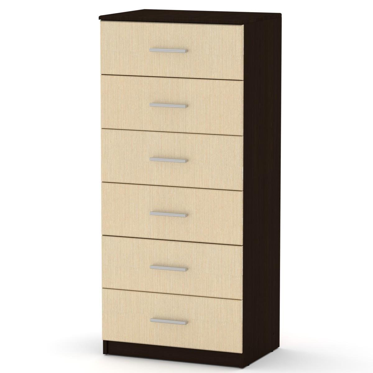 Высокий комод Компанит 6 МДФ Венге комби