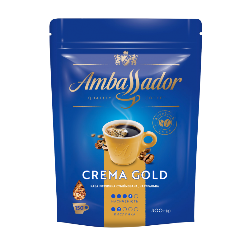 Кофе растворимый Ambassador Crema Gold пакет 300 г