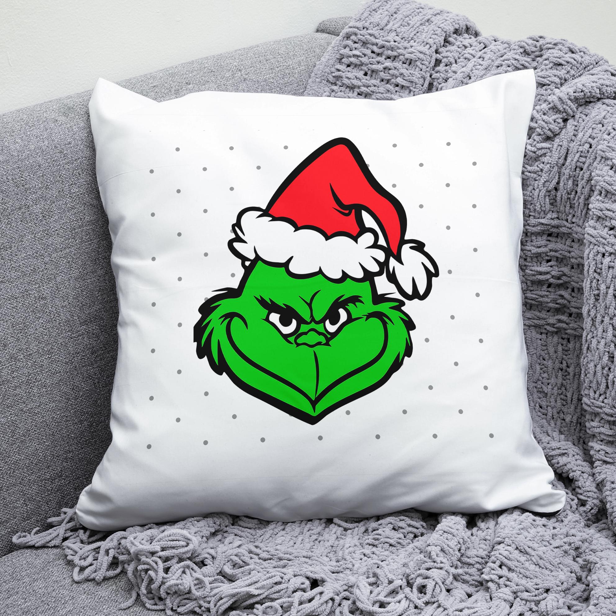 Плюшева подушка квадрат з принтом Grinch