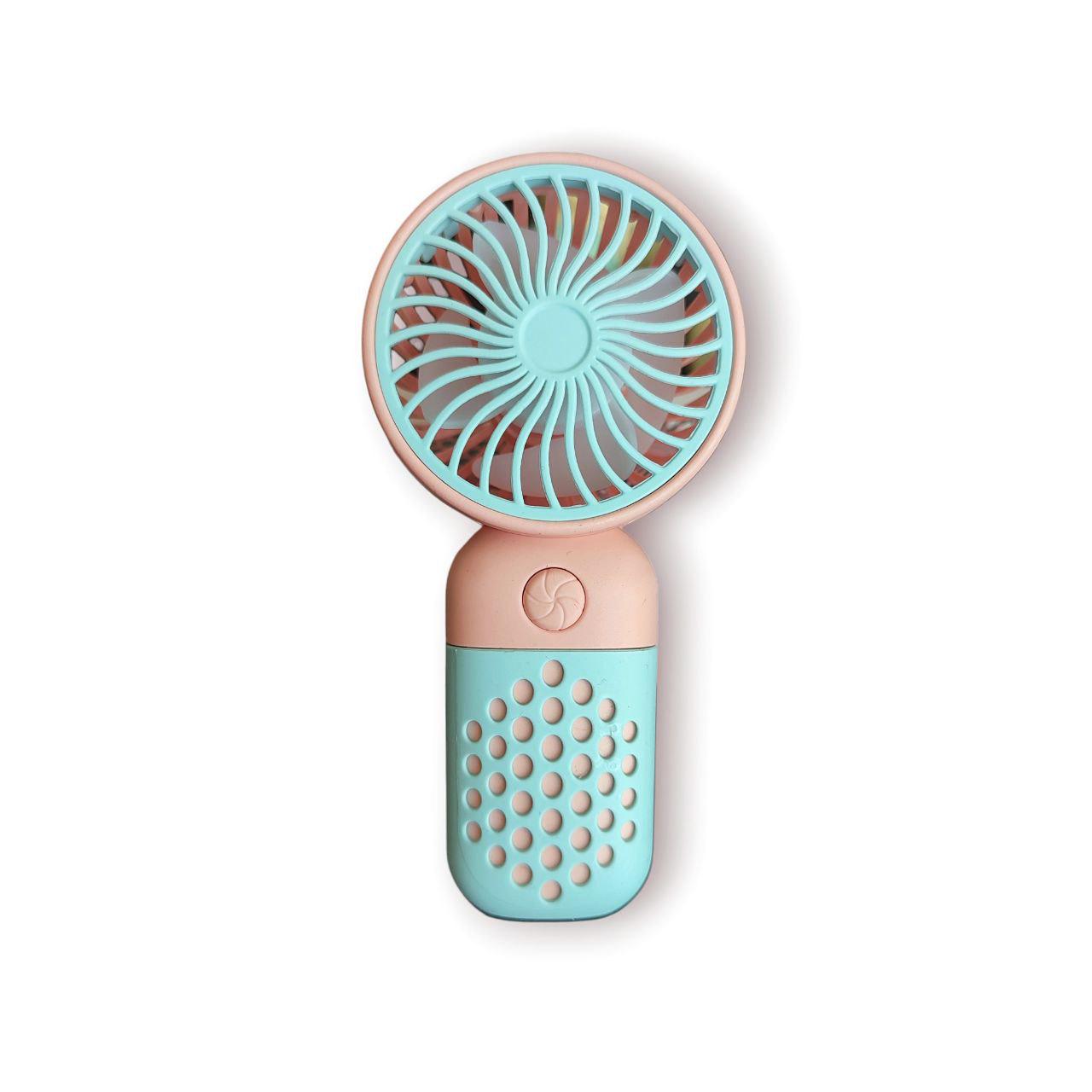 Вентилятор портативный IS Z8 с зарядкой USB Mini Fan Розовый с голубым (bdfc9485)