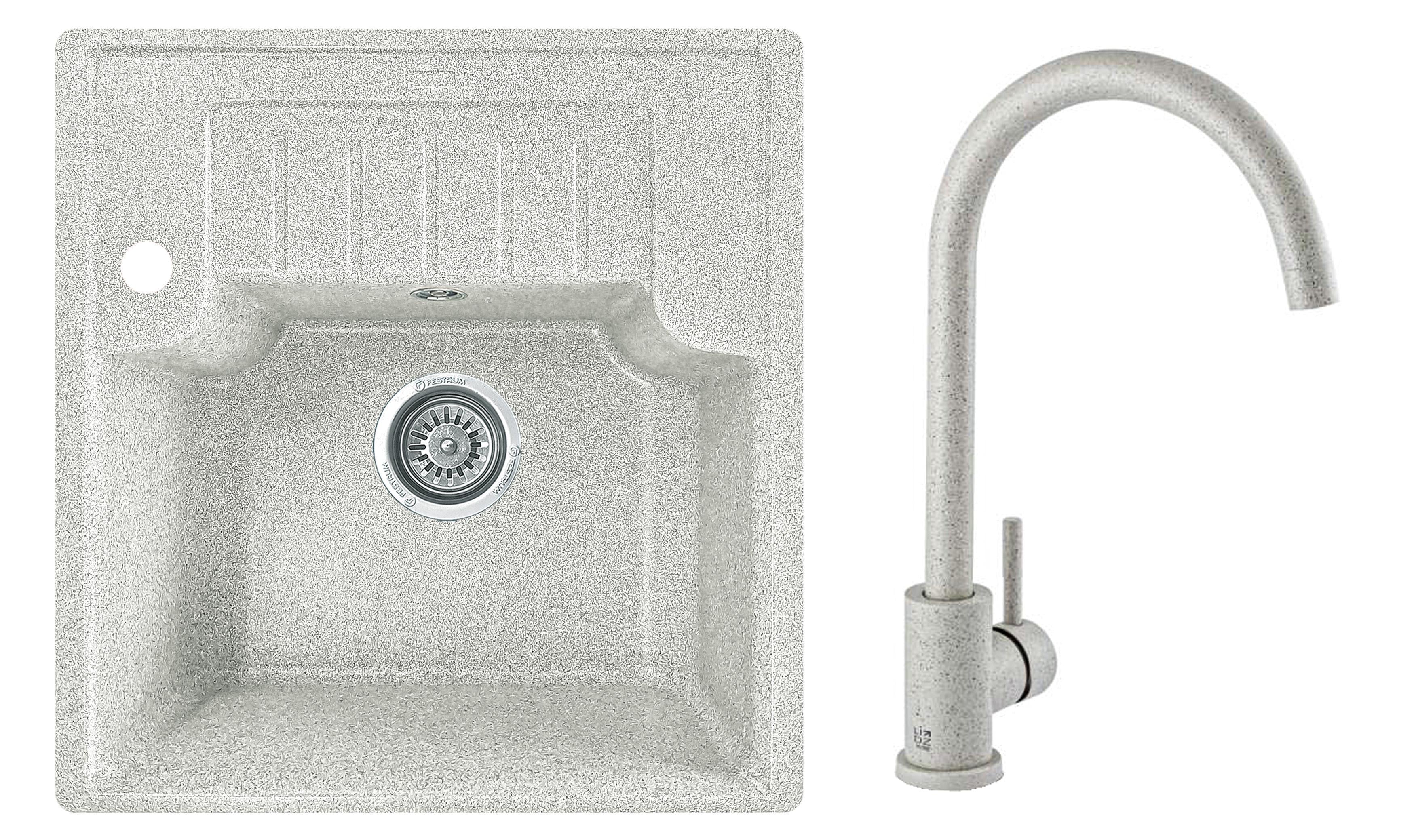 Мийка кухонна Valetti 71R зі змішувачем 510x490 мм Тера