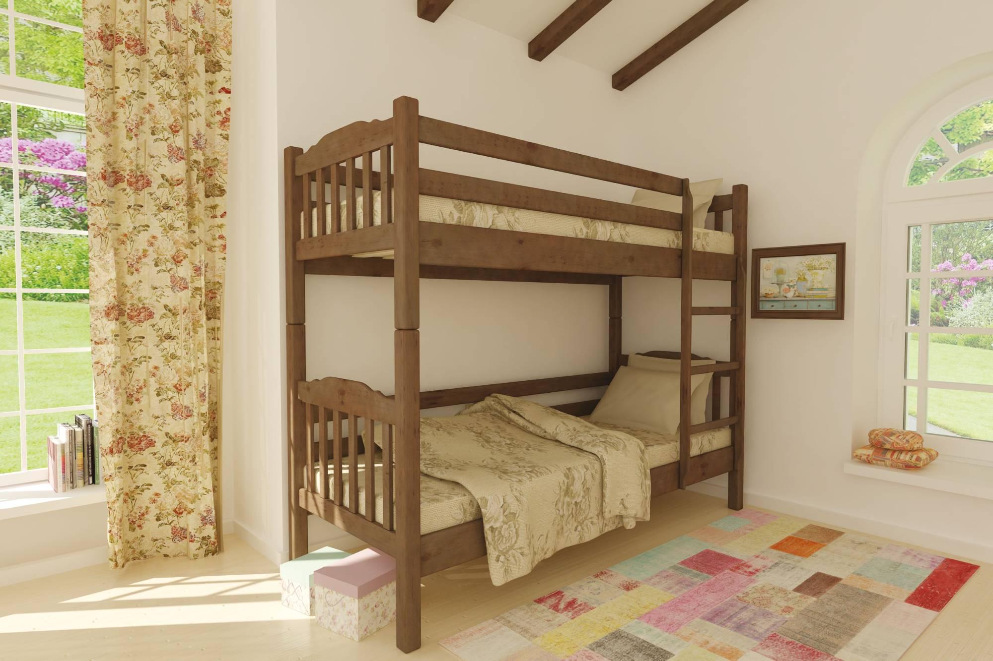 Ліжко двоярусне Mebigrand Бай-Бай 70x190 см Горіх світлий (MBG-2399) - фото 1