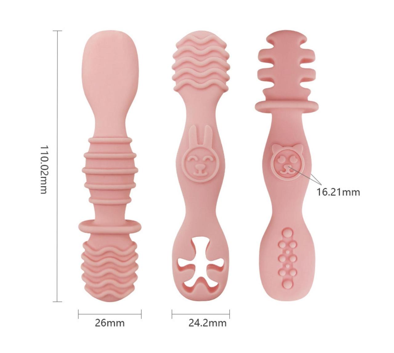 Набор детских столовых приборов от 6 мес. Розовый (121350) - фото 2 Набор детских столовых приборов от 6 мес. Розовый (121350) - фото 2