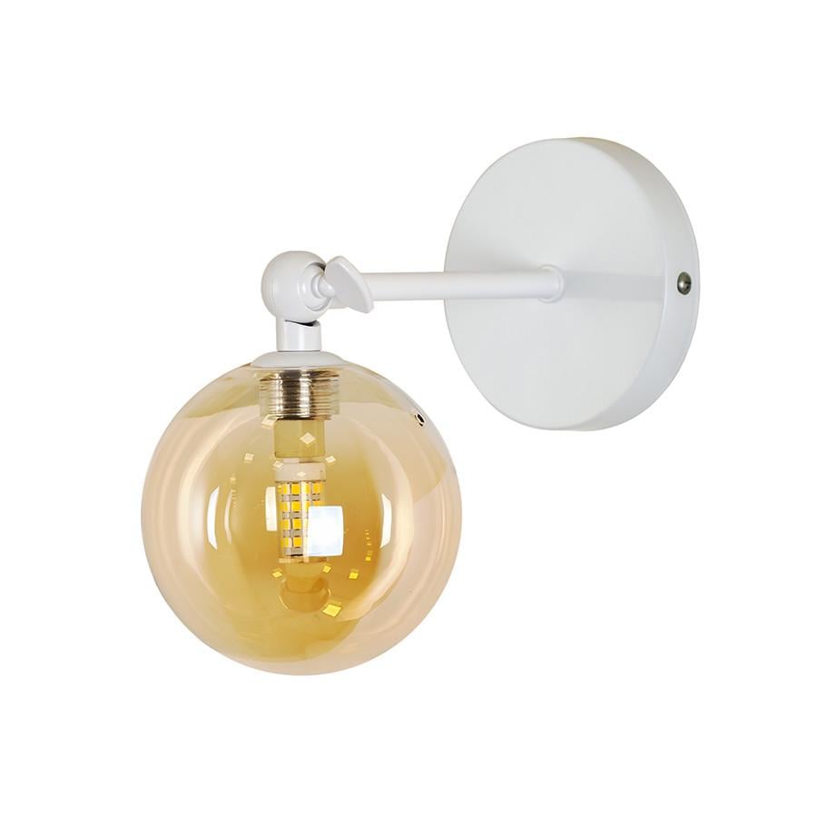 Бра Levistella 761W100F-1 WH+BR со стеклянным плафоном Белый/Бронзовый (2383336688)